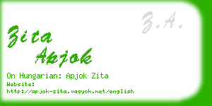 zita apjok business card